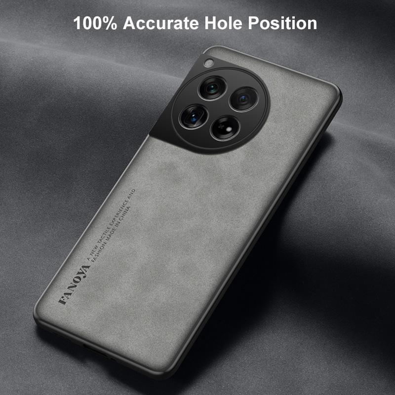 For OnePlus 12 12R Case Luxury PU Leather Phone Case For OnePlus Ace 3 5G OnePlus12 R Back Cover Matte Silicone Full Protection