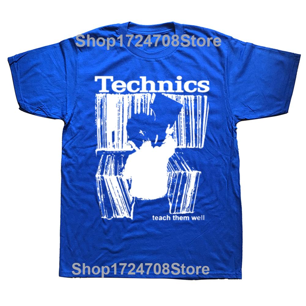 Zabawna Koszulka Technics Dziecko Naucz Ich Dobrze Dj Muzyka Grafika Moda Męska Codzienna Koszulka 100% Bawełna Luźna Oversize Koszulka