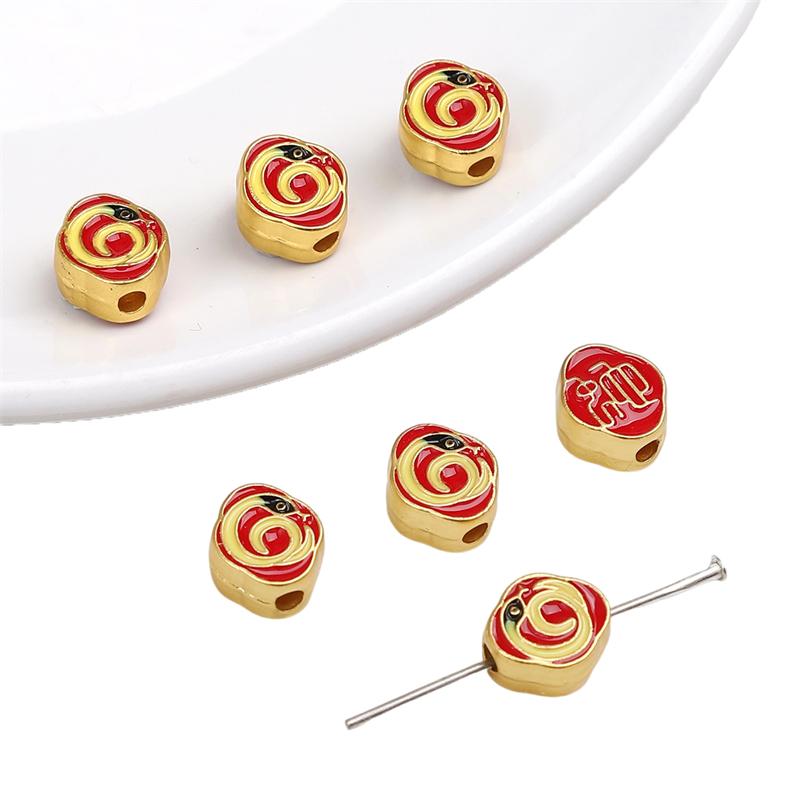 

Металлическое капельное масло, древний метод, песок, золото, двенадцать бусин зодиака для изготовления ювелирных изделий, браслетов, ожерелий, подвесок Snake