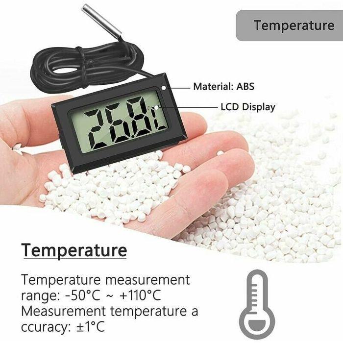 Mini Digital LCD Thermomtre Temprature avec Sonde de Temprature Capteur Testeur ,(2X Noir 2X Blanc)