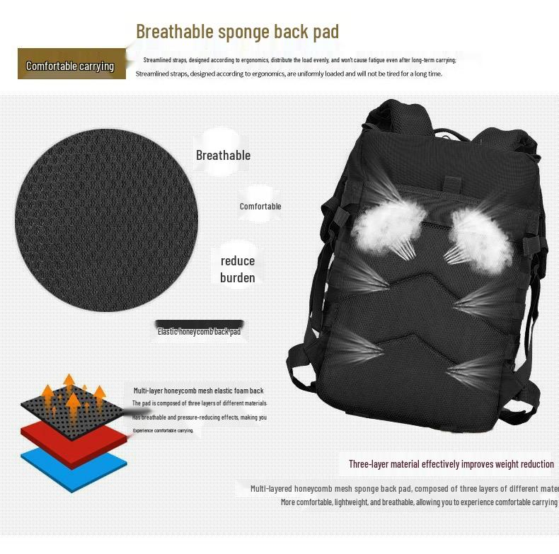 Men's Camouflage Tactical Backpack: Large Capacity for Outdoor Camping, Sports, and Mountaineering