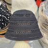 Solid Color Stripe Knitted Bowl Hats For Women'S Casual Versatile Decoration Foldable Sun Visor Hat Bucket Hat