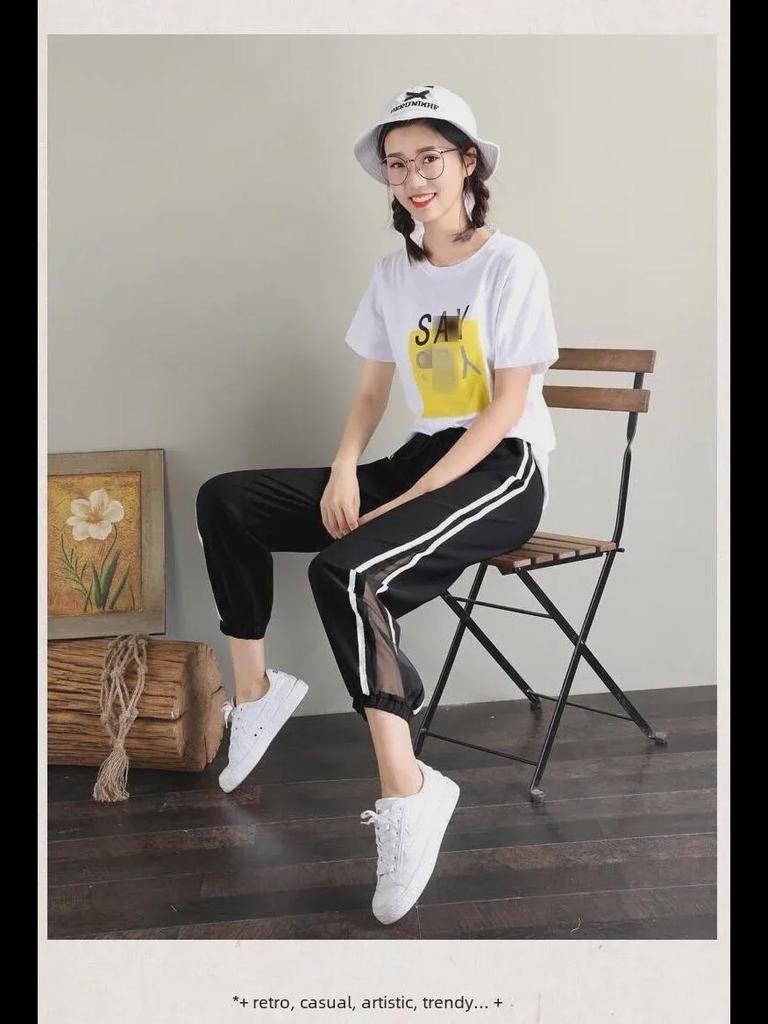 2025 Women's Summer Sports Harem Pants - Thin, Loose, Wide Leg, Plus Size, Nine-Point Length