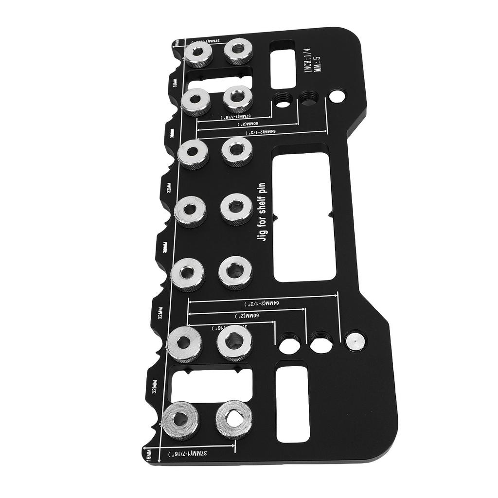 Shelf Pin Drilling Jig Multifunctional Aluminium Alloy Cabinet Hardware Jig Tool for Woodworking