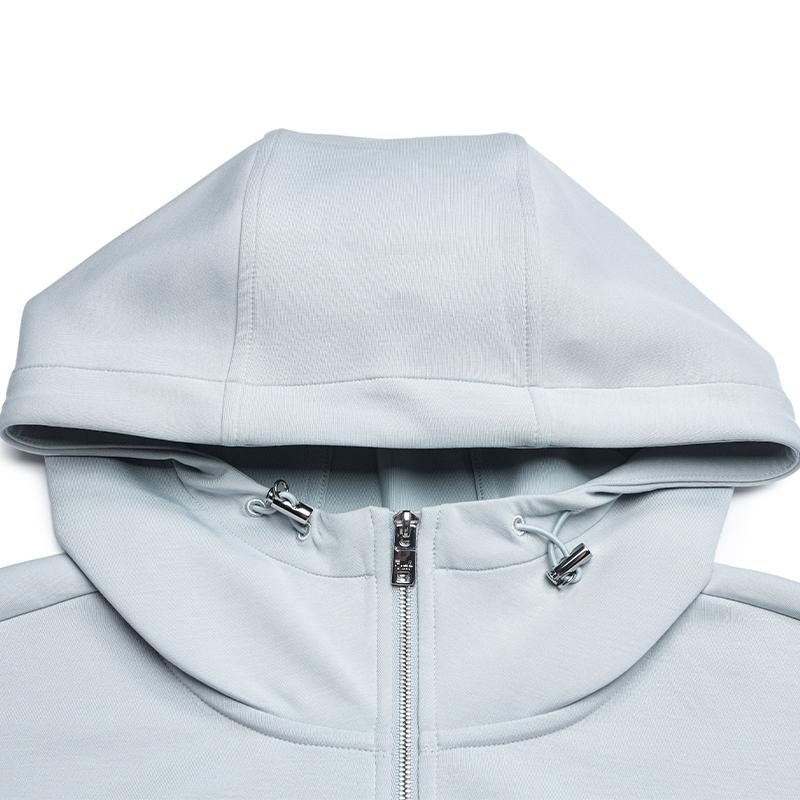 FILA Milano Series Simple Loose Hooded Casual Jacket Women jackets Pearl-Gray F11W635506FGY