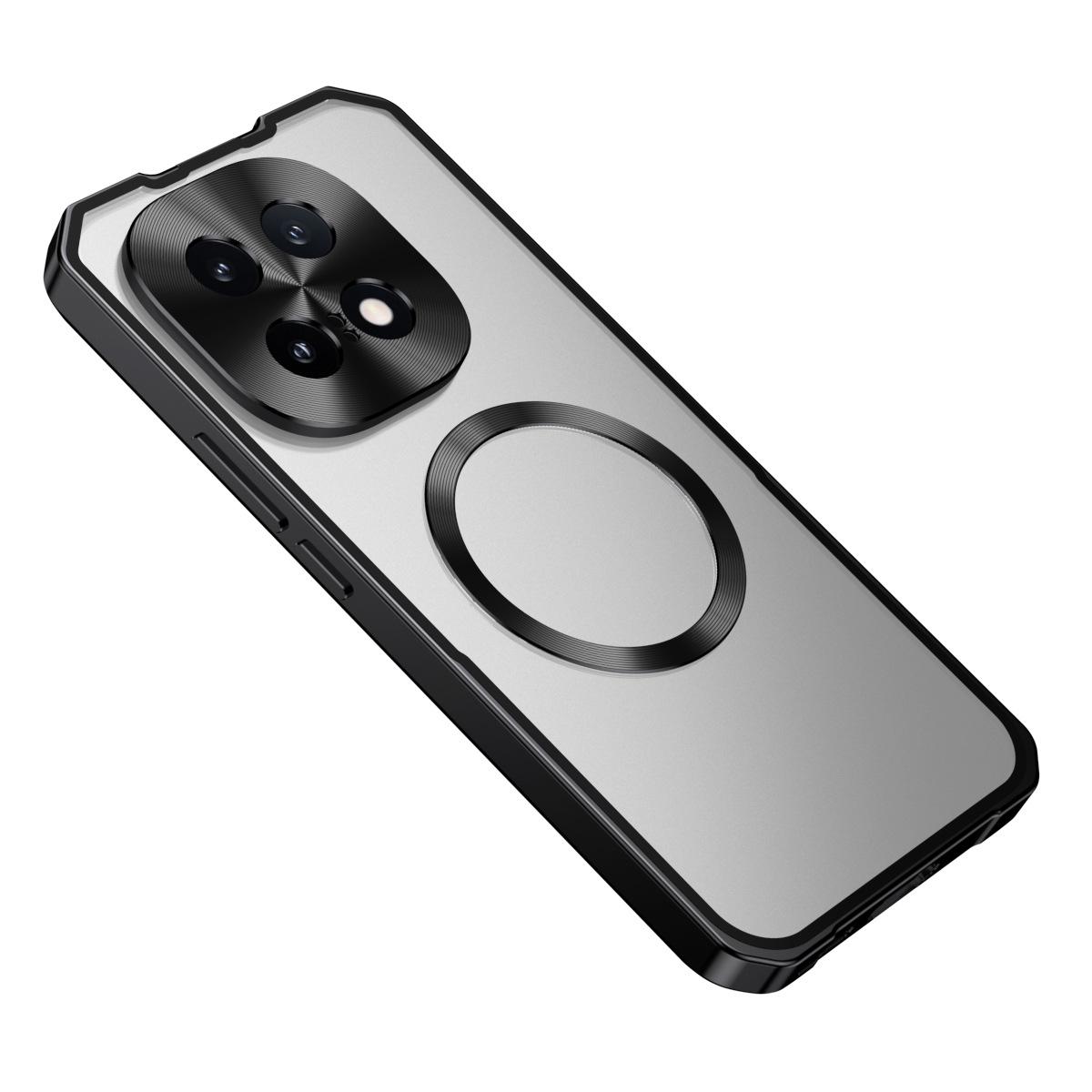 

OnePlus 15 Pioneer Cross-Border Magnetic Aluminum Alloy Phone Case with Frosted Back for Ace6/6T/15R iQOO15 iQOO 15 чёрный