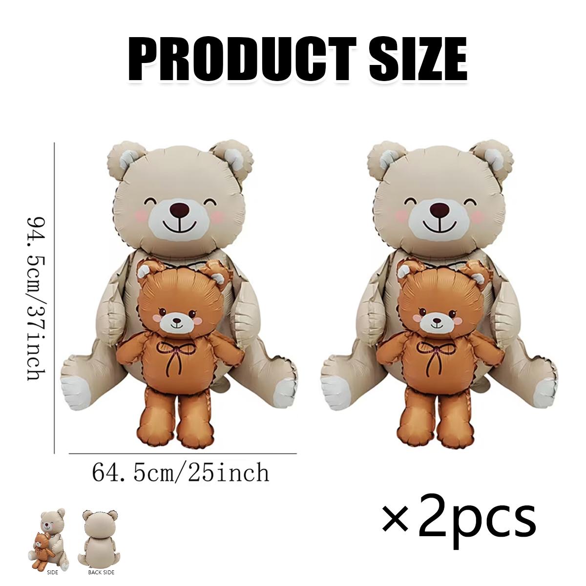 

2pcs brown cartoon bear shaped balloons, used for birthday themed parties, Valentine s Day, anniversaries, and photo props Other