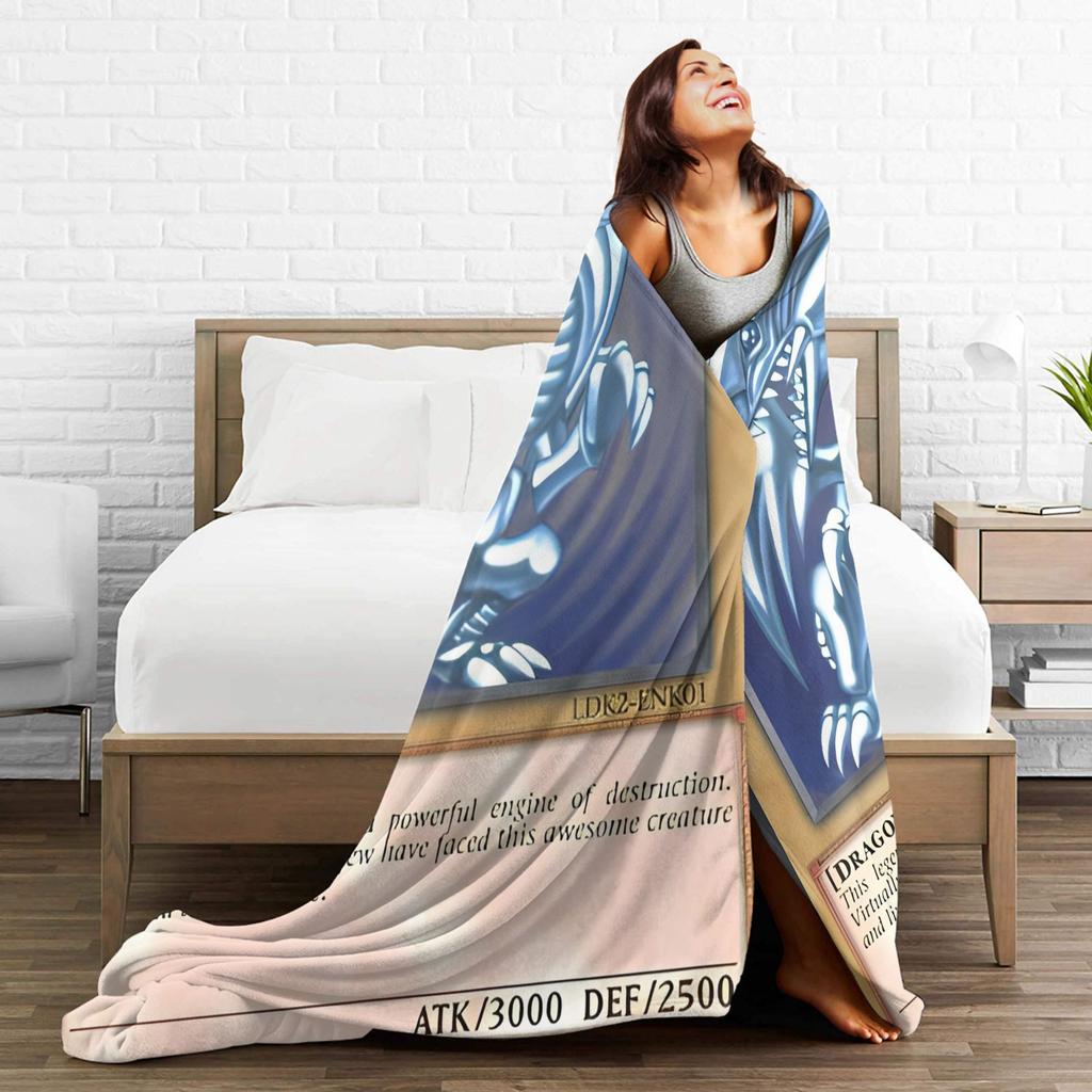 Anime Yu Gi Oh Card Blanket Camping Flannel Throw Blanket For Bedroom Warm Custom DIY Quality Bedspread Birthday Gift