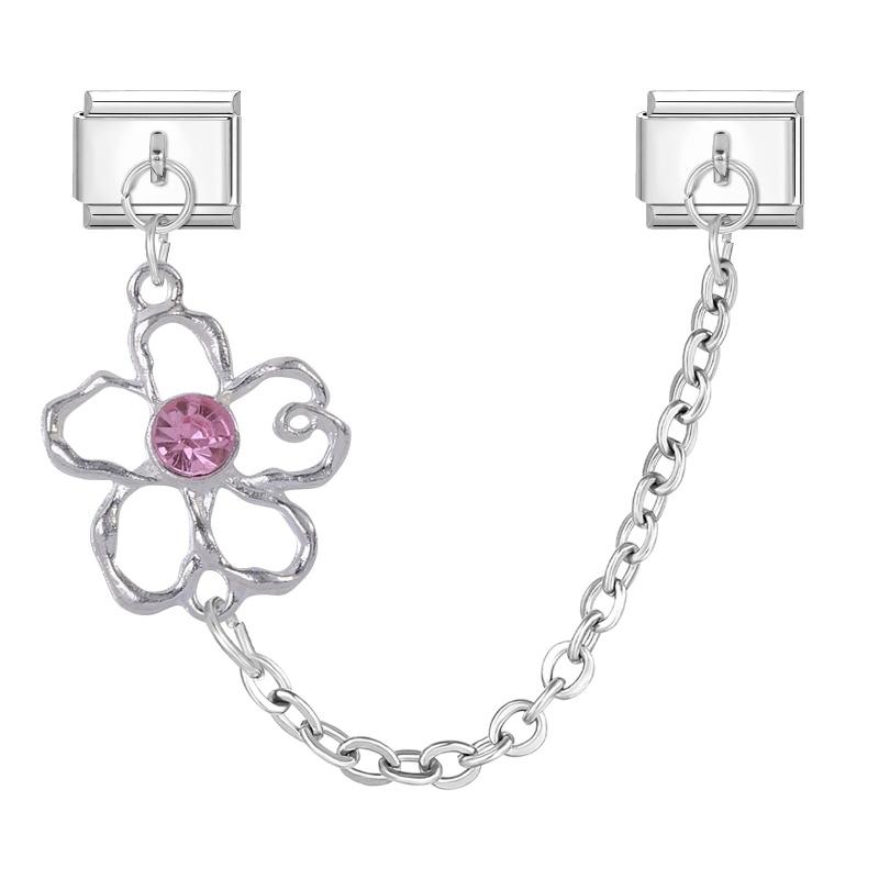 Vintage Butterfly Flowers Star Moon Chain Tassel Italian Charm Link Fit 9mm Stainless Steel Bracelet Women Men DIY Making Gift