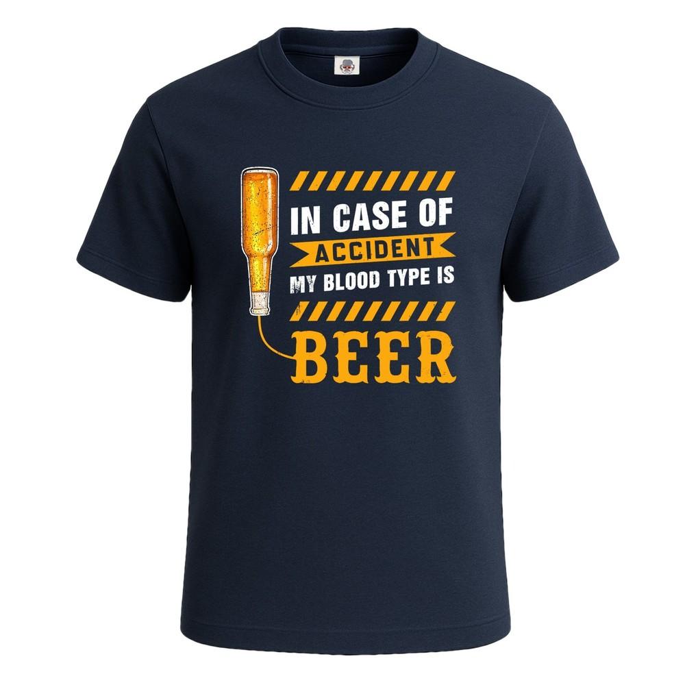 In Case of Accident Blood Graphic Novelty Funny Mens Tshirt Party Gift Tee Top