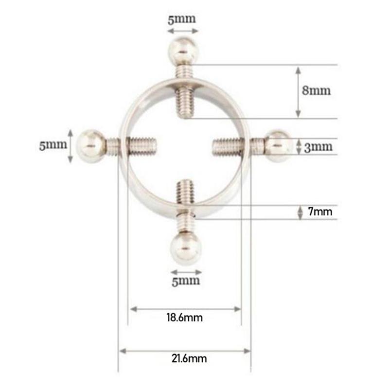 2 pezzi piercing al capezzolo rotondo gioielli non piercing capezzolo anello falso vite capezzolo