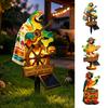 Lumière de Jardin Résistante aux Intempéries pour Perroquet, Alimentée à l'Énergie Solaire, Lampe à Piquet Imperméable avec Sculpture d'Animal Automatique Marche/Arrêt, Décorative pour Oiseaux pour Patio Extérieur