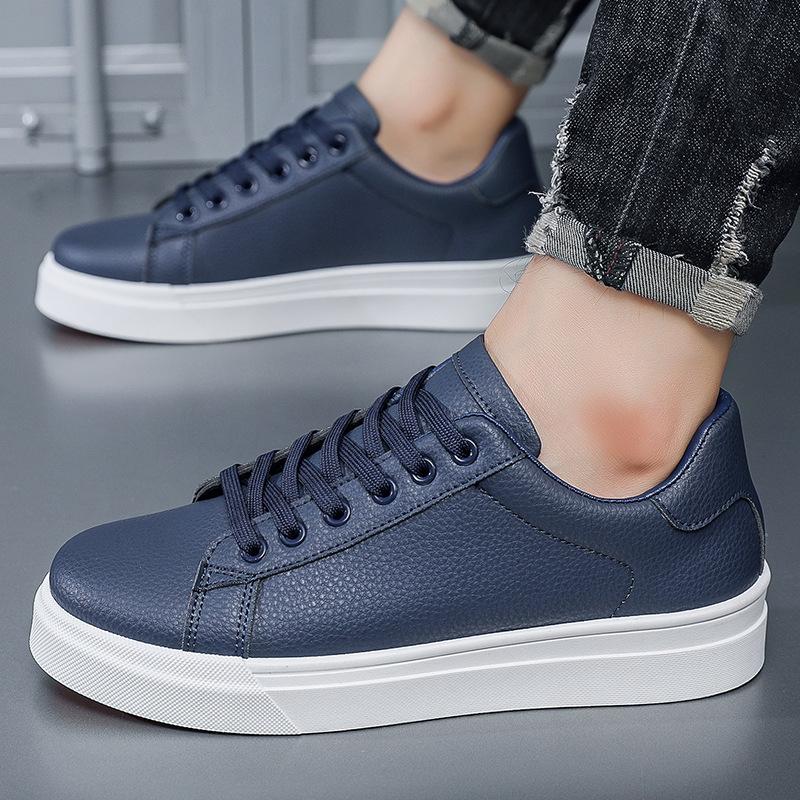 Men's Leather Casual Shoes Fashion Korean Version Skateboard Shoes Youth Sports Tennis Shoes for Men Sneakers Hombre