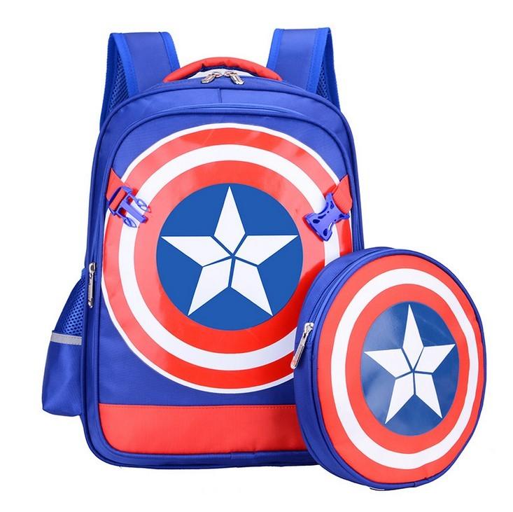 Captain Childrens America Backpack Shoulder Padding Multiple Compartment Storage