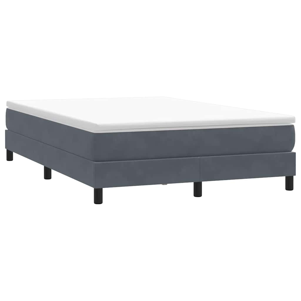 Box Spring Bed with Mattress Dark Gray 160x210 cm Velvet