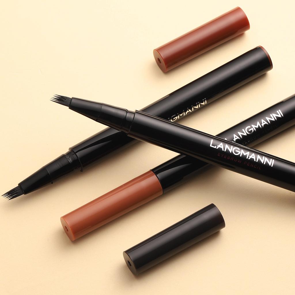 Langmanni Three-color Four-claw Eyebrow Pencil Three-dimensional Natural Not Easy To Smudge Lasting Smooth