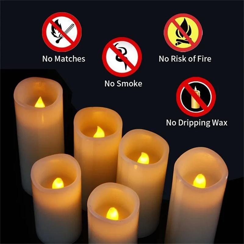 9pcs LED Candle Flameless Electronic Candle Creative Paraffin LED Candle with Remote Control for Home Wedding Hotel Decoration