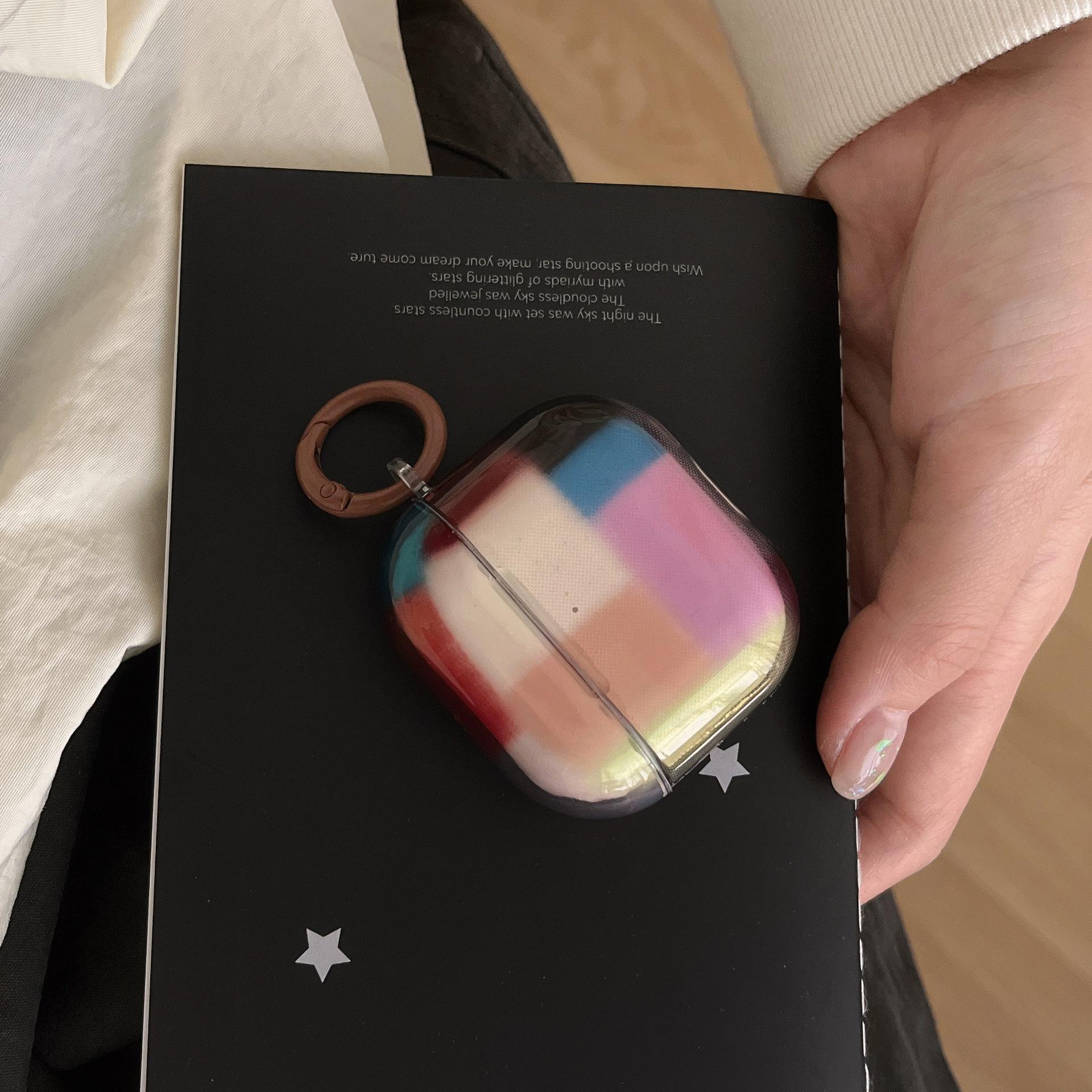 Retro color matching grid for AirPods new 1st generation bluetooth headset case new 1st generation niche 1st generation pro1 female airpods 2nd generation