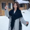 Solid color gray triangular shawl with women's new triangular scarf, young fashion and high sense of versatility