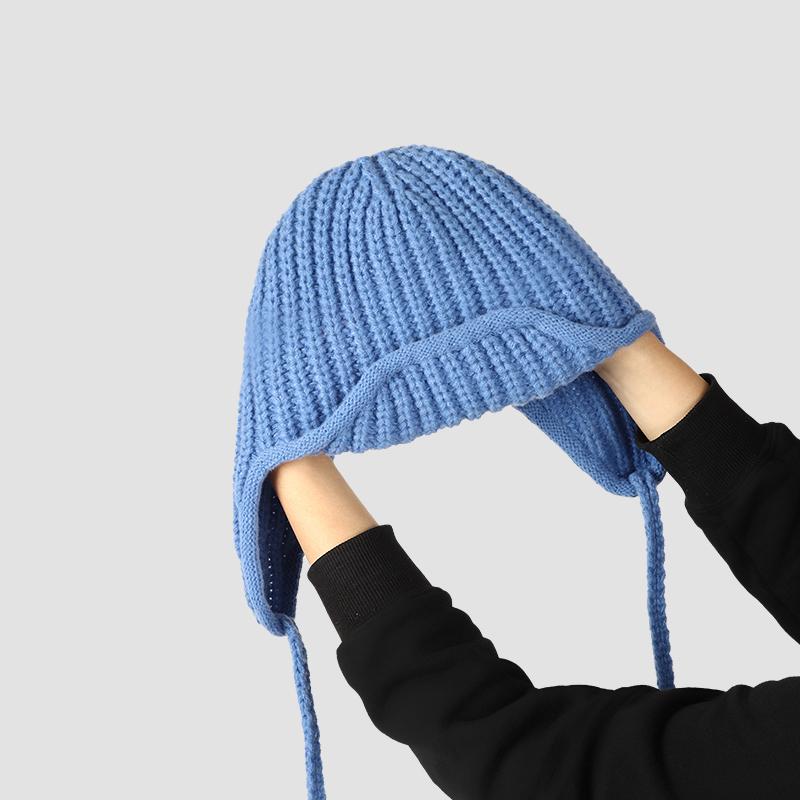 Cute New Young Women Daily Use Performance Ear Protection Country Style Knitted Beanie Hat