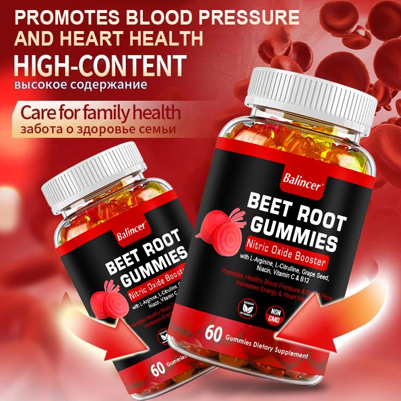 Balincer Rote-Bete-Gummibärchen Stickstoffmonoxid-Booster, 60 Stück