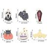 10pcs Halloween Charms Creepy Alloy Enamel Ghost Skull Pumpkin Bat Charms Pendants For DIY Jewelry Making Necklace Accessories