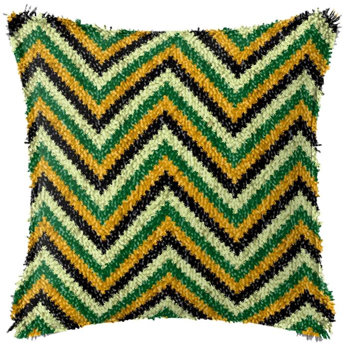 Geometric Abstract Latch Hook Pillow & Rug Kit DIY Section Embroidery for Home Decor, Modern Gift