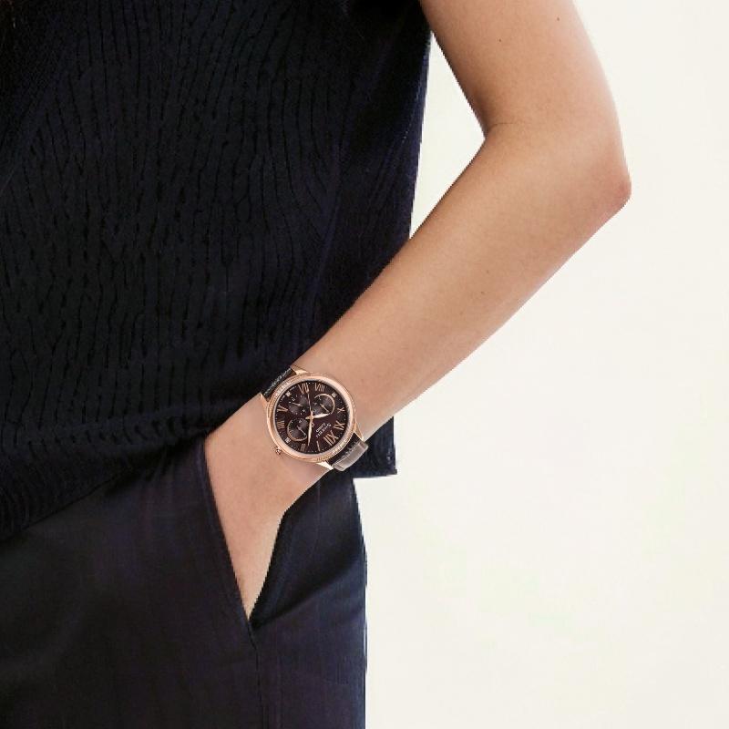 Casio SHEEN Quartz Movement Leather Strap Japanese and Korean Watch Women's Watch Brown Dial SHE-3058PGL-5A