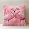 Federa Decorativa Stampata con Design di Fenicotteri Rosa e Foglie Tropicali per la Decorazione Quotidiana della Casa