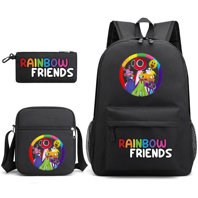 Rainbow Friends Rainbow Friends Game Original Styling Backpack Three-Piece Cartoon Student School Bag