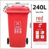 USAN HOME Outdoor 240L Waste Bin with Wheels