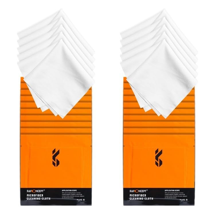 Concept Cleaning Pack of 20 For Monitors K&F Cloth, Cameras, Lenses, Smartphones, iPhones, Tablets, iPads, Glasses, Smartphones,