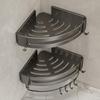Gunmetal No-Drill Triangular Bathroom Shelf - Space Aluminum Corner Storage Basket