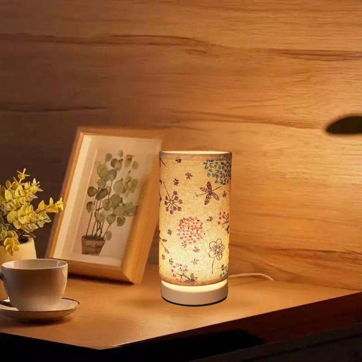 

Cylindrical desk lamp USB powered warm color light suitable for giving gifts to friends in offices bedrooms,and other occasions Fragrant hemp cover&0-5W