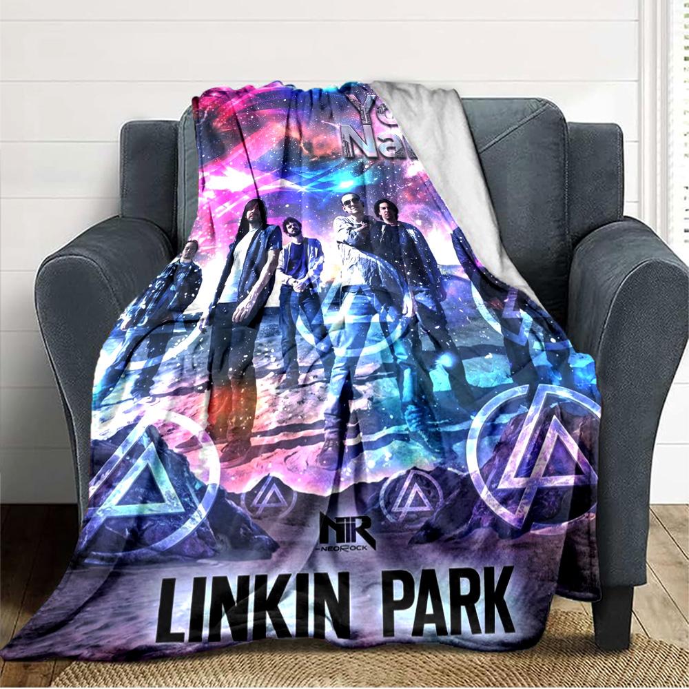 Name Custom Linkin Park Print Flannel Blanket High Quality Warm Comfortable Cover for All Seasons Perfect for Gifts Home Decor