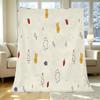 Thick Warm Flannel Blanket - Cartoon Bunny & Bear Print, Soft Cozy for Home Leisure, Guest Room Single Use, Ideal for Halloween & Christmas Decor
