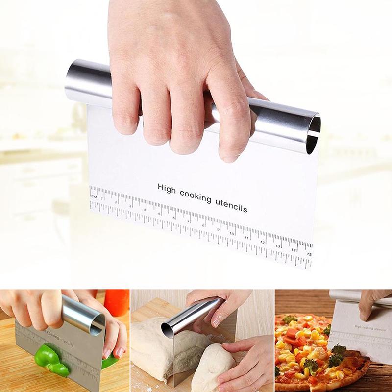 Buy Stainless Steel New Pizza Dough Scraper Flour Pastry Cake Cutter ...