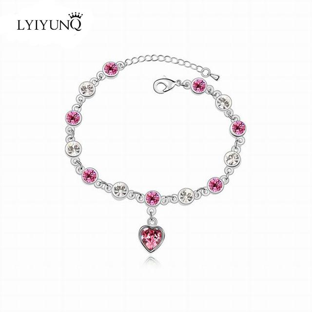 Fashion Bracelet Wedding Female Heart Crystal Bracelets For Women Luxury Temperament Silver -Color Fine Jewelry Gift