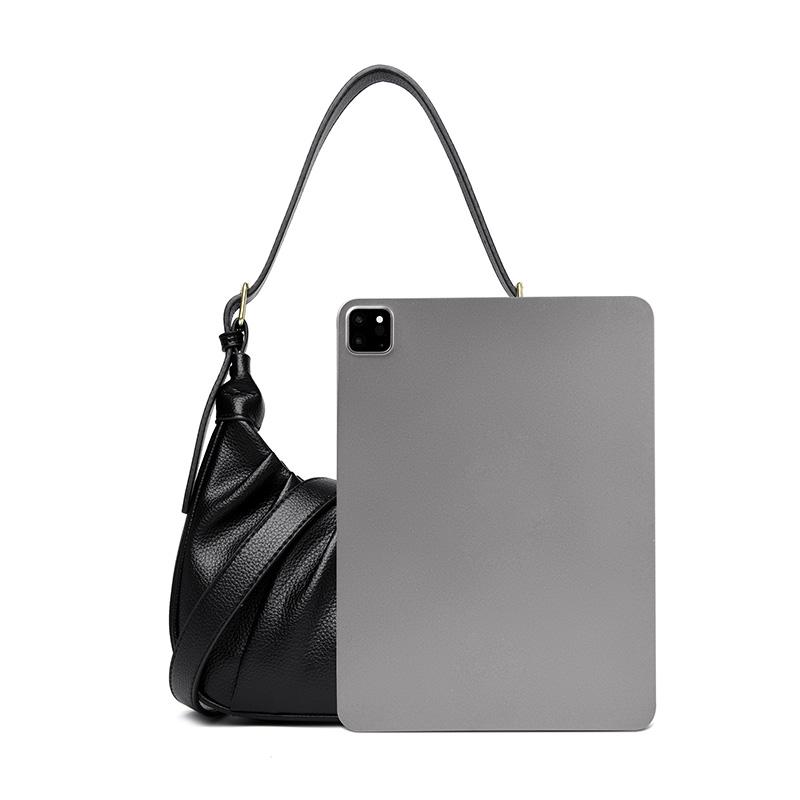 Geantă de umăr pentru femei cu design minimalist - Geantă de mână plisată uni, Geantă crossbody la modă potrivită pentru uz zilnic și cumpărături
