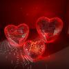 Valentines Day Inlaid Glass Heart Shape Discos Ball Nightlight LED Table Lamp Romantics Home Decoration Craft Gift