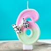 Cute Pink Bow Dot Number Cake Candles for Birthday Party Decorations Birthday Decoration Cake Decorating Tools Number 123456789
