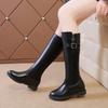Women's Boots New Round Toe Low Heel Warm Shoes Autumn and Winter Black Fashion Zipper Women's Knight Boots Shoes