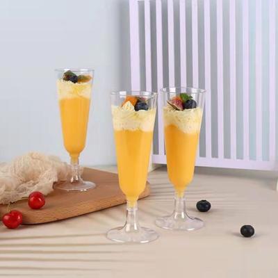 20/40Pcs Disposable Champagne Glasses 150ml Clear Plastic Flutes Stemmed Wine Glasses for Weddings Parties Lightweight Shatterproof Party Cups