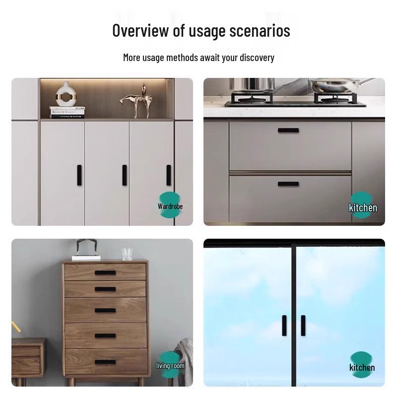 Self-Adhesive Push-Pull Handle for Wardrobe, Bathroom, and Glass Doors