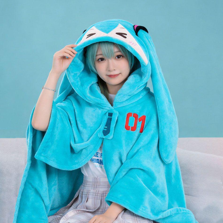 Hatsune Miku Japanese Style Hooded Blanket Shawl
