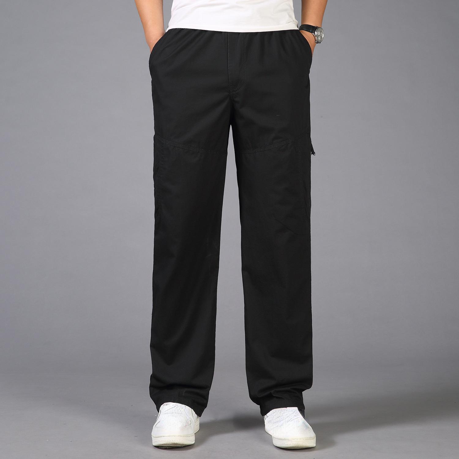 

Модные рабочие брюки больших размеров, мужские хлопковые брюки, потертые брюки, брюки большого размера 6XL чёрный