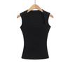Women's Square Neck Sleeveless Slim Fit Crop Tank Top Solid Color Casual Basic Vest