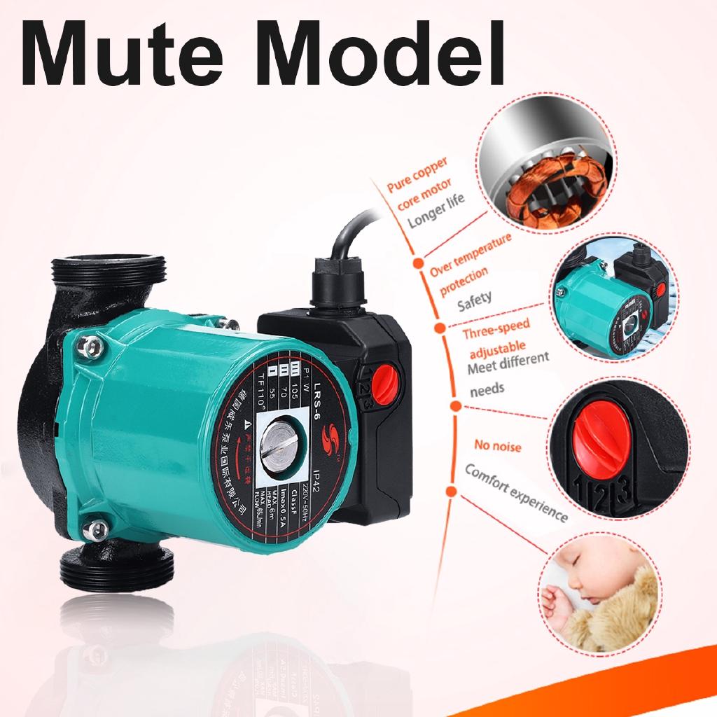 3-rychlostní oběhové čerpadlo pro ústřední topení Tiché Kotel Třída F Izolace IP42 Ochrana Litina 220V Oběhové čerpadlo teplé vody