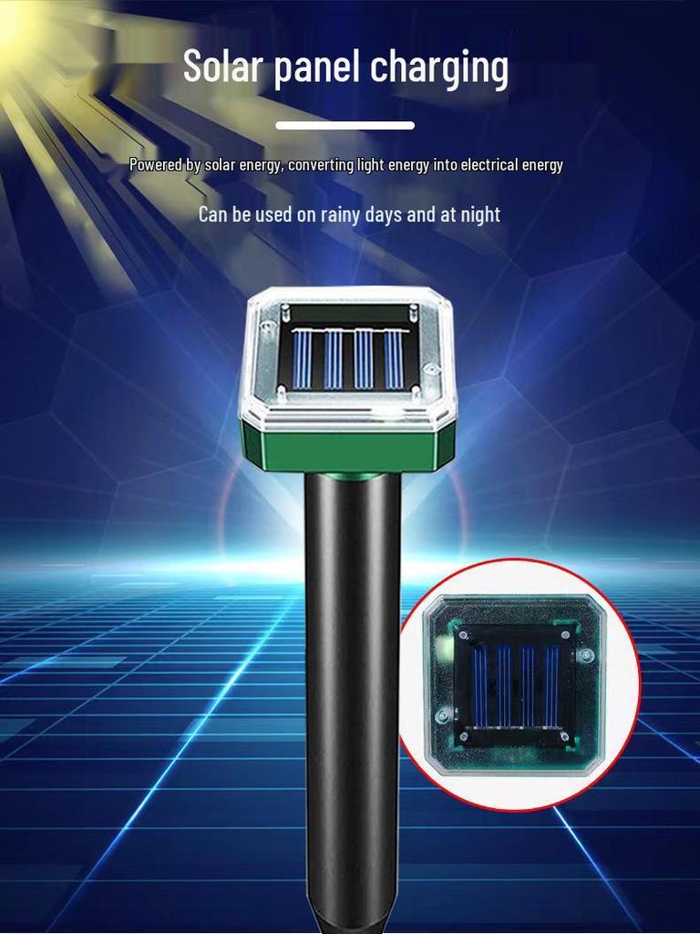 Solar Ultrasonic Mouse & Snake Pest Repeller for Outdoor Yard & Garden