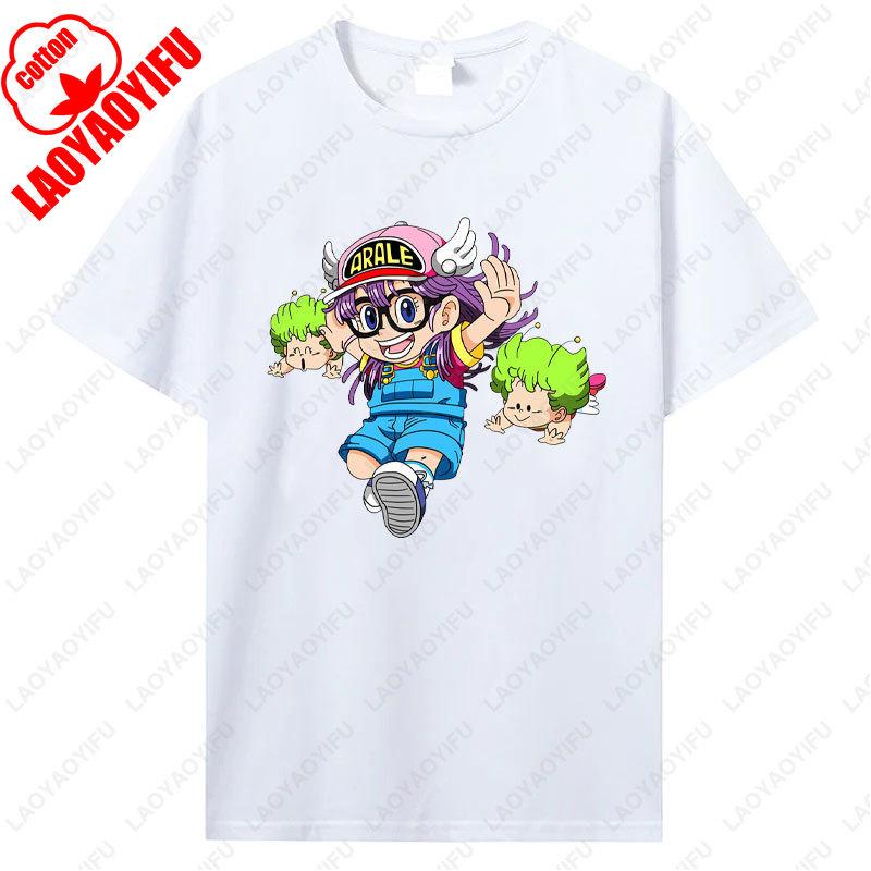 Arale Printing T Shirt Funny Man Women Cotton Tshirt Anime Print  Manga Clothing Vintage Fashion Streetwear Kawaii Casual Wear